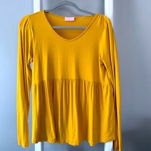 Womens Baby Doll Long Sleeve Shirt